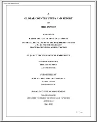 A Global, Country Study and Report on Philippines