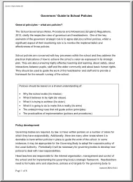 Governors Guide to School Policies