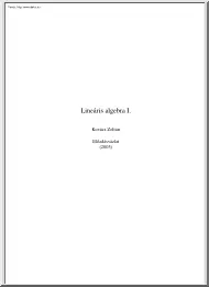 Kovács Zoltán - Lineáris algebra I