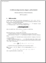 A differenciálgeometria alapjai, görbeelmélet