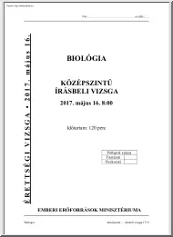 Biológia közép szintű írásbeli