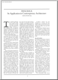 Teh Tien Yong - Fengshui, Its Application in Contemporary Architecture