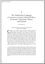 Gad Barzilai - The Ambivalent Language of Lawyers in Israel, Liberal Politics, Economic Liberalism, Silence and Dissent