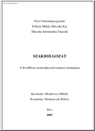 Mondovics Mihály - A WordPress tartalomkezelő rendszer bemutatása