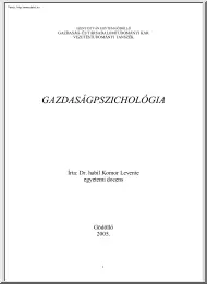 Dr. Komor Levente - Gazdaságpszichologia