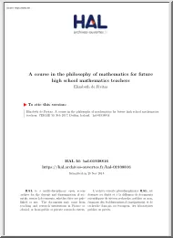 Elizabeth de Freitas - A Course in the