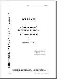 Földrajz közép szintű írásbeli