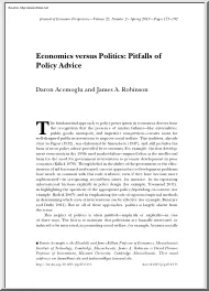 Acemoglu-Robinson - Economics versus Politics, Pitfalls of Policy Advice