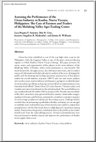 Antonio-Cruz-Madamba - Assessing the Performance of the Citrus Industry in Kasibu, Nueva Vizcaya, Philippines