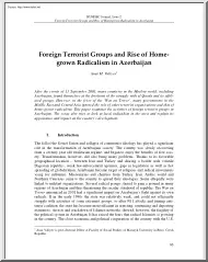 Anar M. Valiyev - Foreign Terrorist Groups and Rise of Home Grown Radicalism in Azerbaijan