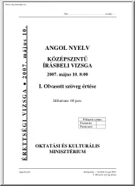 Angol nyelv középszintű írásbeli