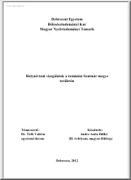 Andre Anita Ildikó - Helynévtani vizsgálatok a romániai Szatmár megye területén