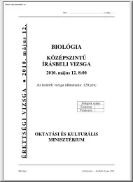 Biológia középszintű írásbeli