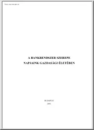 A bankrendszer szerepe napjaink gazdasági életében