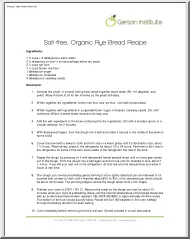 Salt Free, Organic Rye Bread Recipe