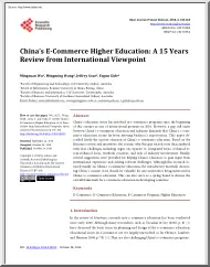 Chinas E-Commerce Higher Education, A 15 Years Review from International Viewpoint