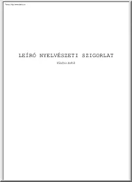 Godzsa Anikó - Leíró nyelvészeti szigorlat