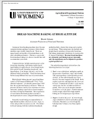 Rhoda Schantz - US Product Ingredient Guide, Bread Machine Baking at High Altitude