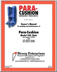 Emergency Parachutes Owner Manual for Packing and Maintenance of Para Cushion Model 305 Chair