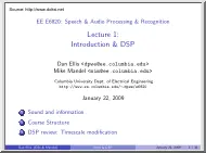 Ellis-Mandel - Speech and Audio Processing and Recognition, E6820