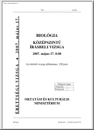 Biológia középszintű írásbeli
