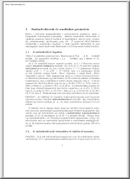 Szabadvektorok és analitikus geometria