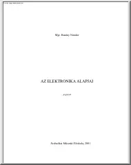 Mgr. Burány Nándor - Az elektronika alapjai jegyzet