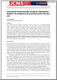 Stefan Becker - Supranational Entrepreneurship Through the Administrative Backdoor, The Commission, the Green Deal and the CAP 2023–2027