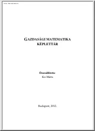 Kis Márta - Gazdasági matematika