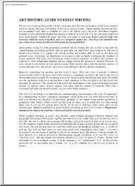 Art History, Guide to Essay Writing