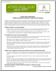Active Hours Afterschool, Childhood Obesity Prevention and Afterschool Programs