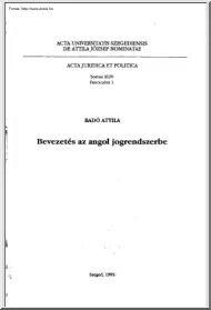 Badó Attila - Bevezetés az angol jogrendszerbe