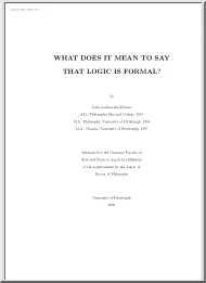 John Gordon MacFarlane - What does it mean to say that logic is formal