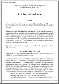 A tenisz játékszabályai