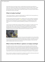 What is Trophy Hunting