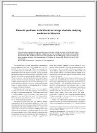Dzuganova-Balkova - Phonetic problems with Slovak in foreign students studying medicine in Slovakia