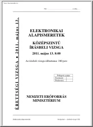 Elektronikai alapismeretek középszintű írásbeli érettségi vizsga megoldással, 2011