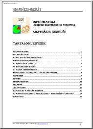 Adatbázis kezelés elektronikus tananyag
