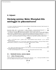 Sűrűség mérése Mohr-Westphal-féle