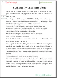 A Manual for Dark Years Game