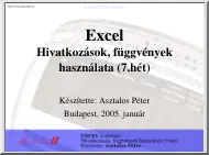 Asztalos Péter - Excel hivatkozások, függvények használata