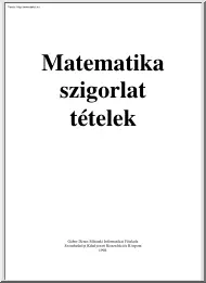Matematika szigorlat tételek