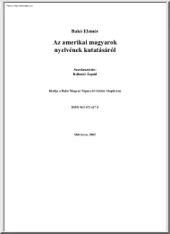 Bakó Elemér - Az amerikai magyarok