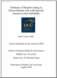 John Connor - Methods of Weight Cutting in Mixed Martial Arts with Specific Interest in Hot Salt Baths