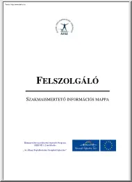 Felszolgáló, szakmaismertető információs mappa