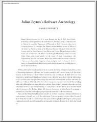 Daniel Dennett - Julian Jayness Software Archeology