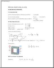 Elektromágnesesség képletek, összefüggések, állandók