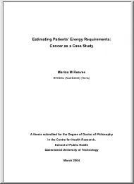 Marina M Reeves - Estimating Patients Energy Requirements, Cancer as a Case Study