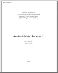 Szili László - Analízis