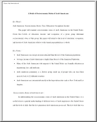 A Study of Socioeconomic Status of Arab Americans